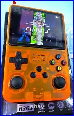 R36S 128GB Retro Handheld Game Console ORANGE + Case & WIFI dongle