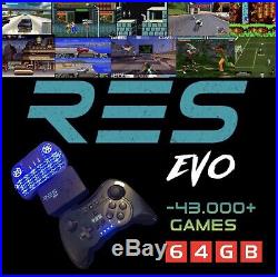 RES retro gaming Console RetroPie Emulator Wireless Controller 64 Gb Hdmi 43.000