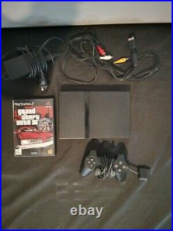 RETRO PLAYSTATION 2 SLIM PS2 CONSOLE WITH CONTROLLER and GTA GAME