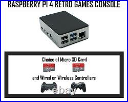 Raspberry Pi 4 Retro Games Console 128 or 200 GB Plug & Play Arcade