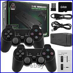 Retro Game Console with Dual Wireless Controllers Plug & Play Video Game Stick