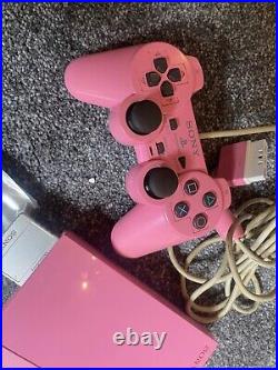 Retro Sony PlayStation 2 PS2 Slim Pink Game Console Pink 1 Controller Tested