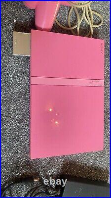 Retro Sony PlayStation 2 PS2 Slim Pink Game Console Pink 1 Controller Tested