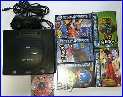 Sega Saturn Console Black and 6 games retro gaming