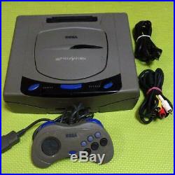 Sega Saturn Console System Gray HST Tested Working Game Controller Set Retro