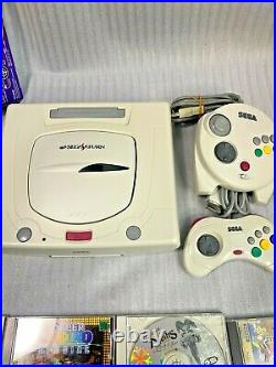 Sega Saturn white Console with Multi Pad Gun set 10 games Japan retro antique