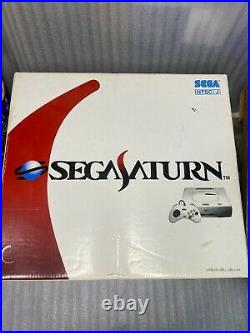 Sega Saturn white Console with Multi Pad Gun set 10 games Japan retro antique