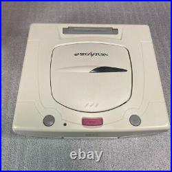Sega Saturn white console system with some games Japanese retro game Fedex DHL