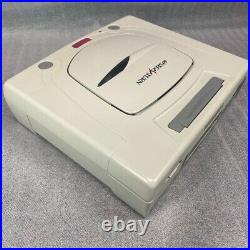 Sega Saturn white console system with some games Japanese retro game Fedex DHL