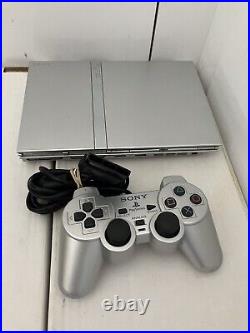 Sony PS2 Slim Satin Silver in Original Box with 3 Games Included. Retro Gaming