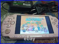 Sony PSP 3000 64 GB with 85 games + retro games with Charger and battery PINK