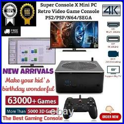Super Console X Mini PC Retro Video Game Console PS2/PSP/N64/SEGA 63000+Games