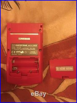Vintage 1st Edition Nintendo Game Boy Color console Dark Pink Red Retro Pokemon