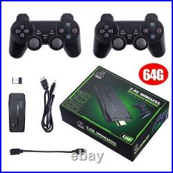 Wireless HDMI 4K Game Stick Console 64GB 20000 Retro Games 2 Controllers