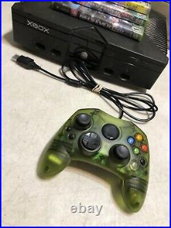 XBOX Original Retro Video Game Console Complete with 5 Games Needs Cleaning Works